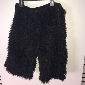 Y-3 black fuzzy shorts